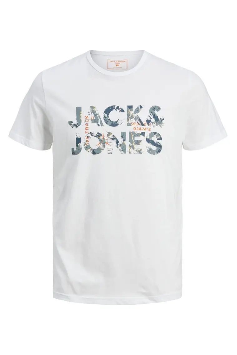 Jack & Jones Bisiklet Yaka Logo Baskili Tisört-12215700