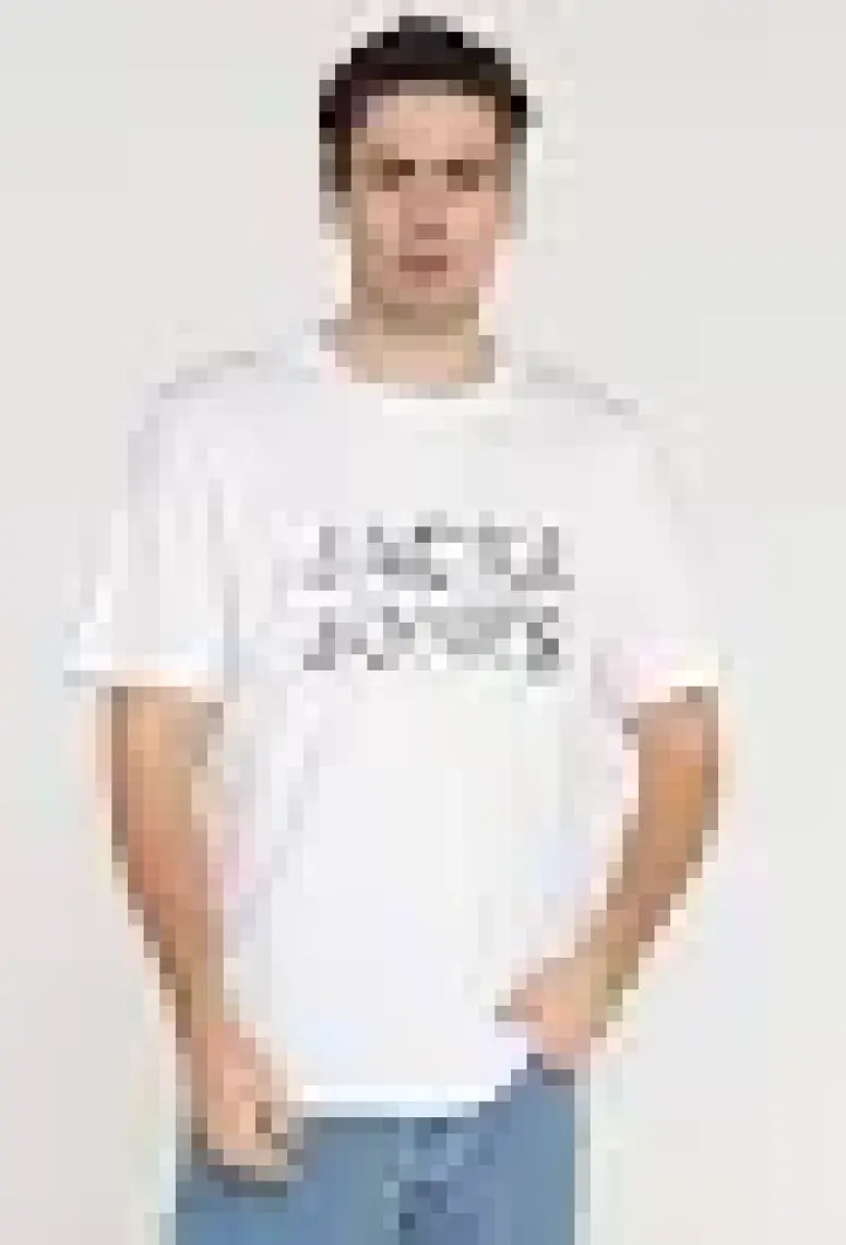 Jack & Jones Bisiklet Yaka Logo Baskili Tisört-12215700