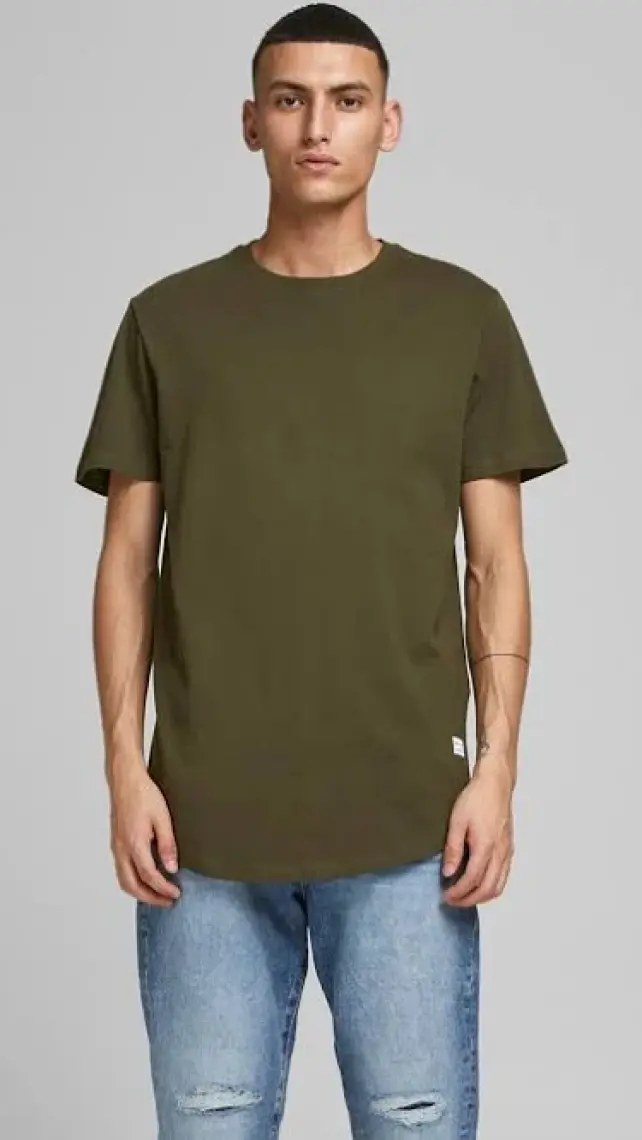 Jack & Jones 12113648 Bisiklet Yaka Regular Fit Baskılı Haki Erkek T-Shirt
