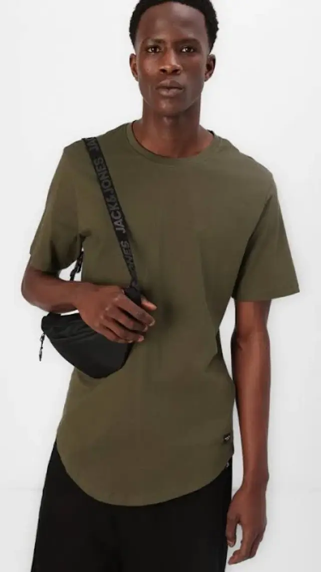 Jack & Jones 12113648 Bisiklet Yaka Regular Fit Baskılı Haki Erkek T-Shirt