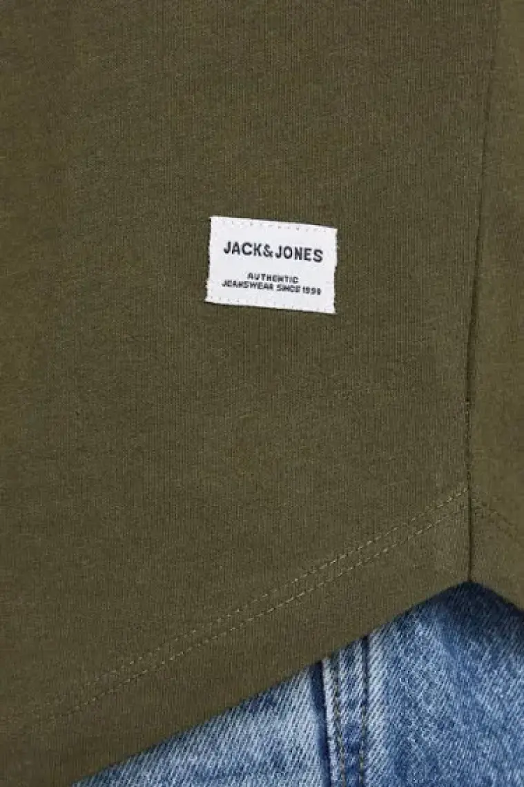 Jack & Jones 12113648 Bisiklet Yaka Regular Fit Baskılı Haki Erkek T-Shirt