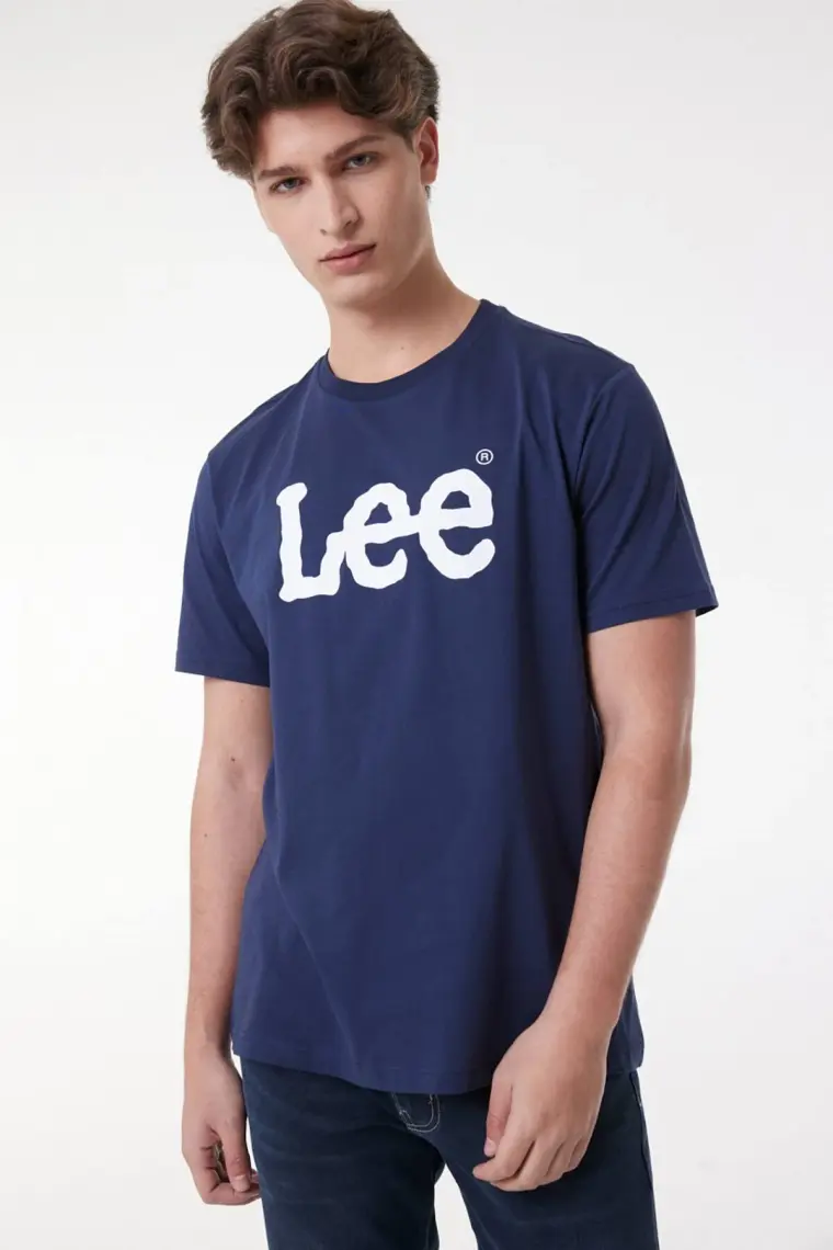 Lee Lightweight SS Wobbly Log Lacivert Erkek Kısa Kol T-Shirt