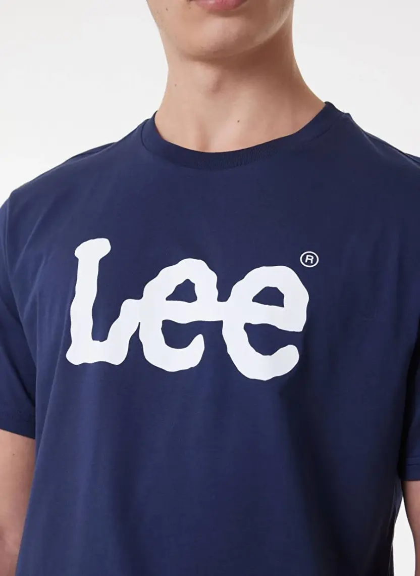 Lee Lightweight SS Wobbly Log Lacivert Erkek Kısa Kol T-Shirt