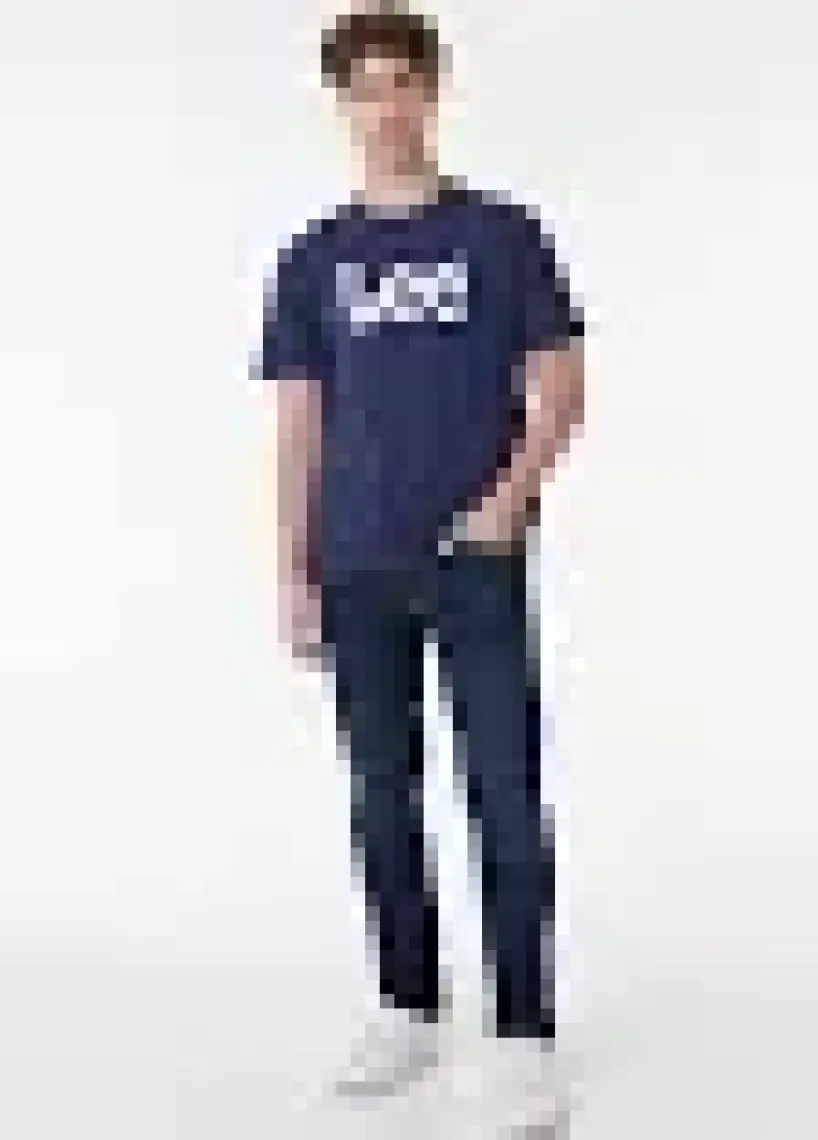 Lee Lightweight SS Wobbly Log Lacivert Erkek Kısa Kol T-Shirt