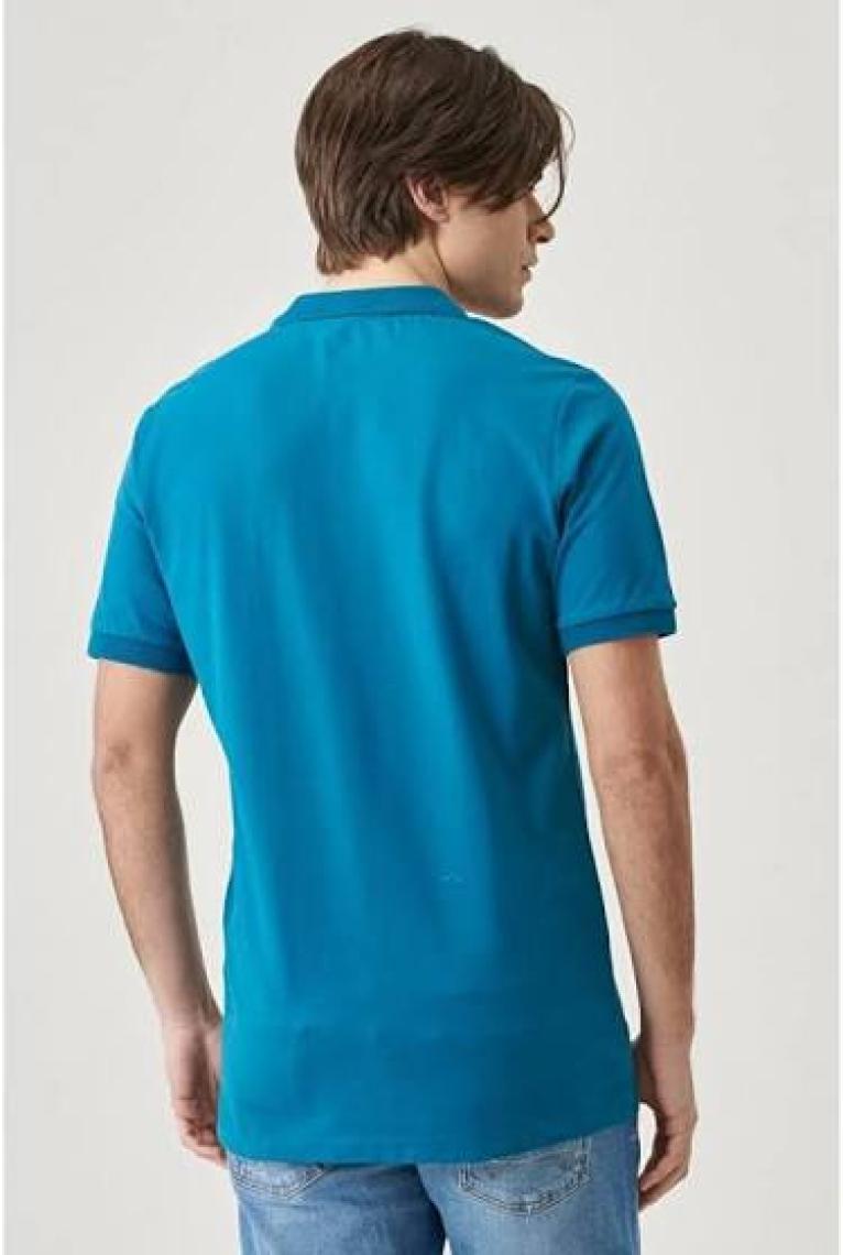 Wrangler Erkek Mavi Polo Tişört