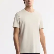 AVVA Erkek Bej Soft Touch Bisiklet Yaka Düz Modal T-shirt B001171