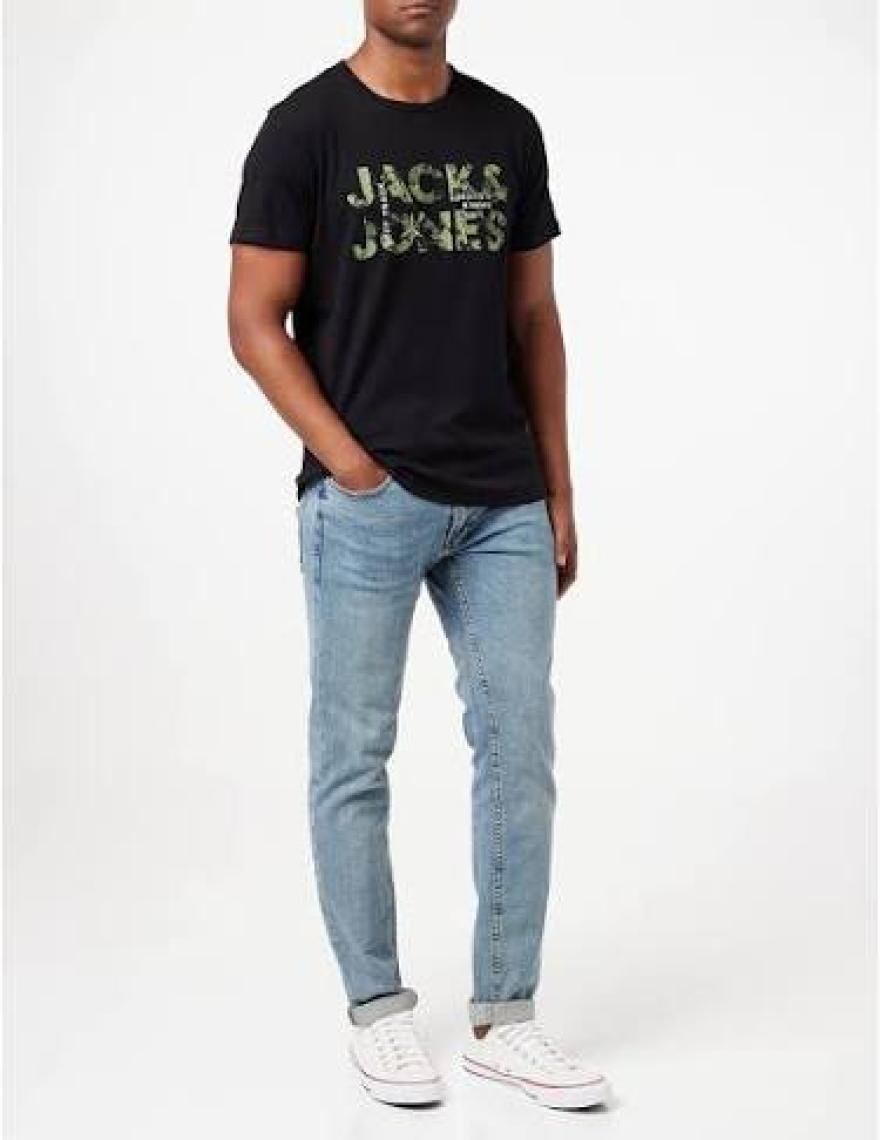 Jack & Jones Bisiklet Yaka Logo Baskılı Tişört - Bluarchie-12217167