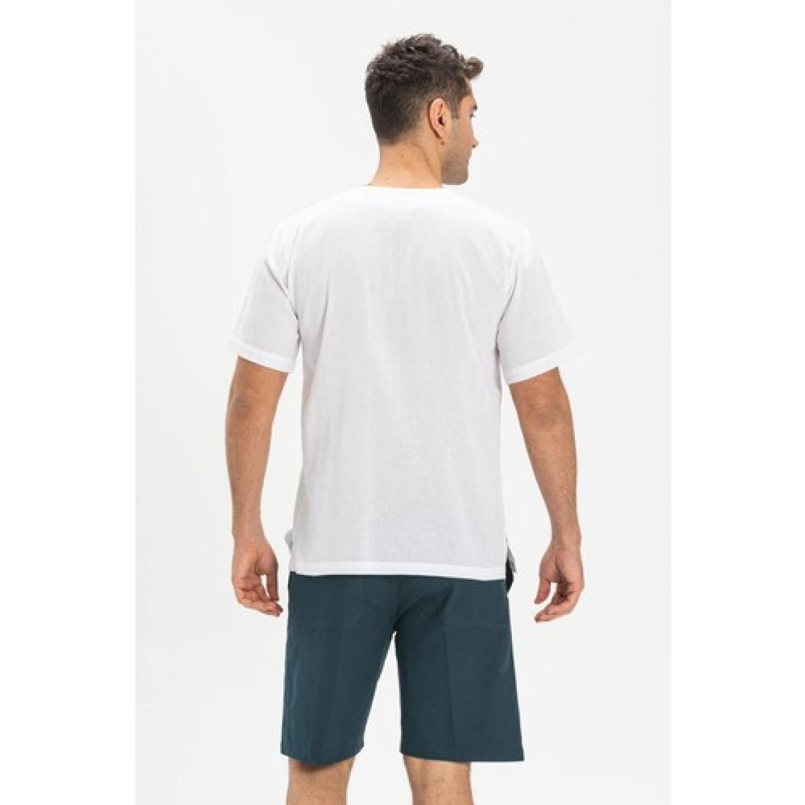 Büyük Beden Kısa Kol Şile Bezi Bisiklet Yaka Erkek Yazlık Tshirt Beyaz 3001