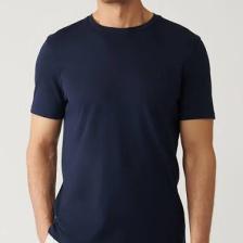 AVVA Erkek Lacivert Soft Touch Bisiklet Yaka Düz Modal T-shirt B001171