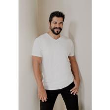 Altınyıldız Classics Erkek Beyaz %100 Pamuk Slim Fit Dar Kesim V Yaka Tişört