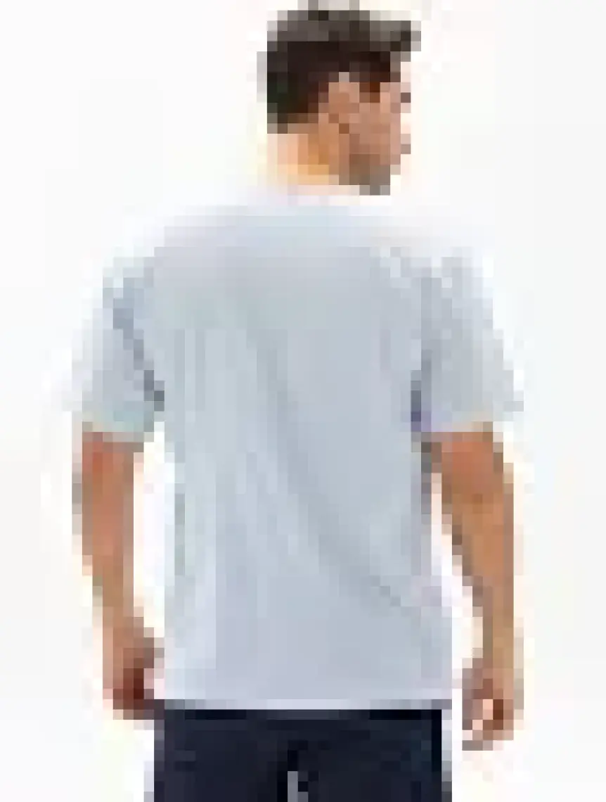 Eliş Şile Bezi Kısa Kol Şile Bezi Zımbalı Erkek Tshirt Buz Mavi