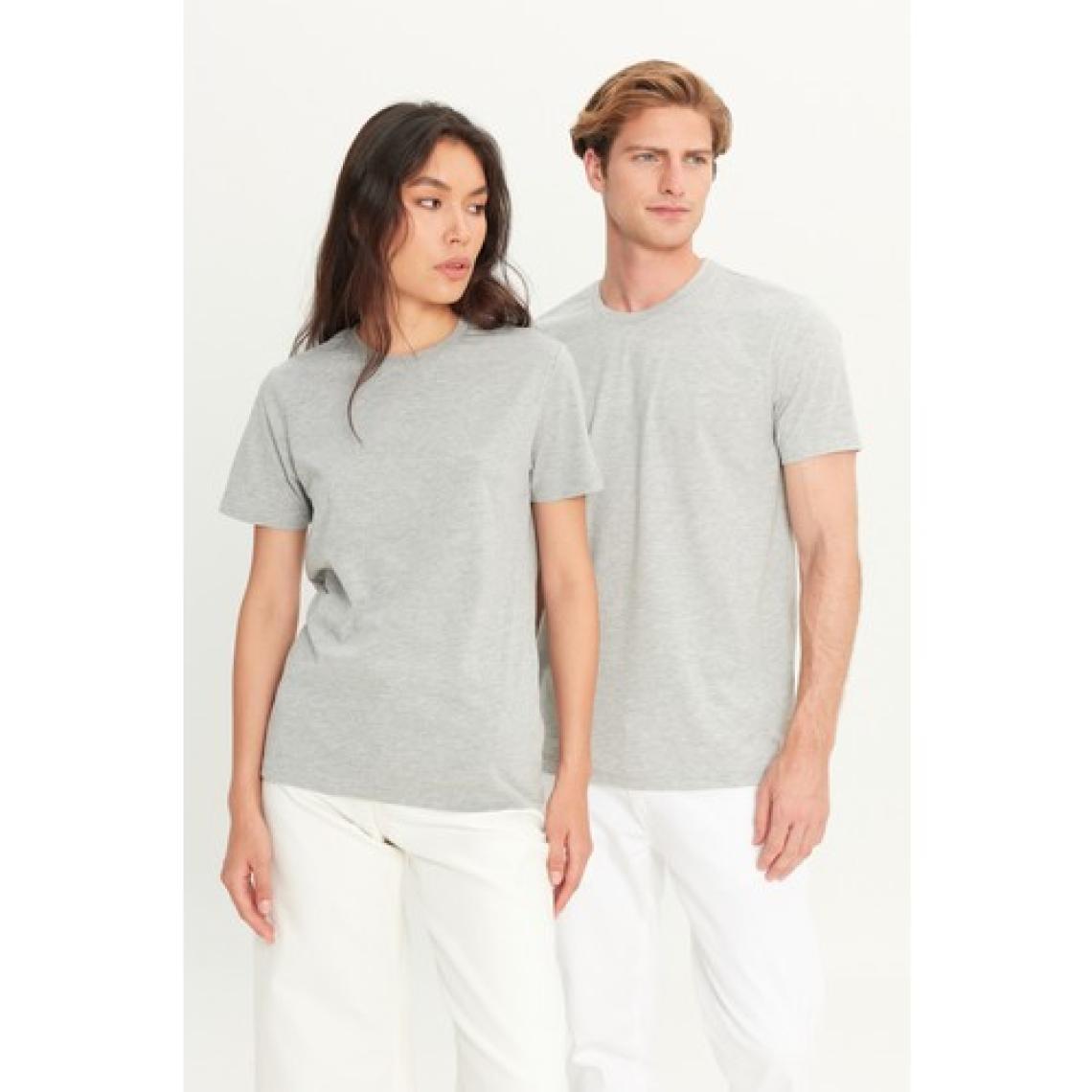 Altınyıldız Classics Erkek Gri Melanj Pamuklu Slim Fit Dar Kesim Bisiklet Yaka Tişört
