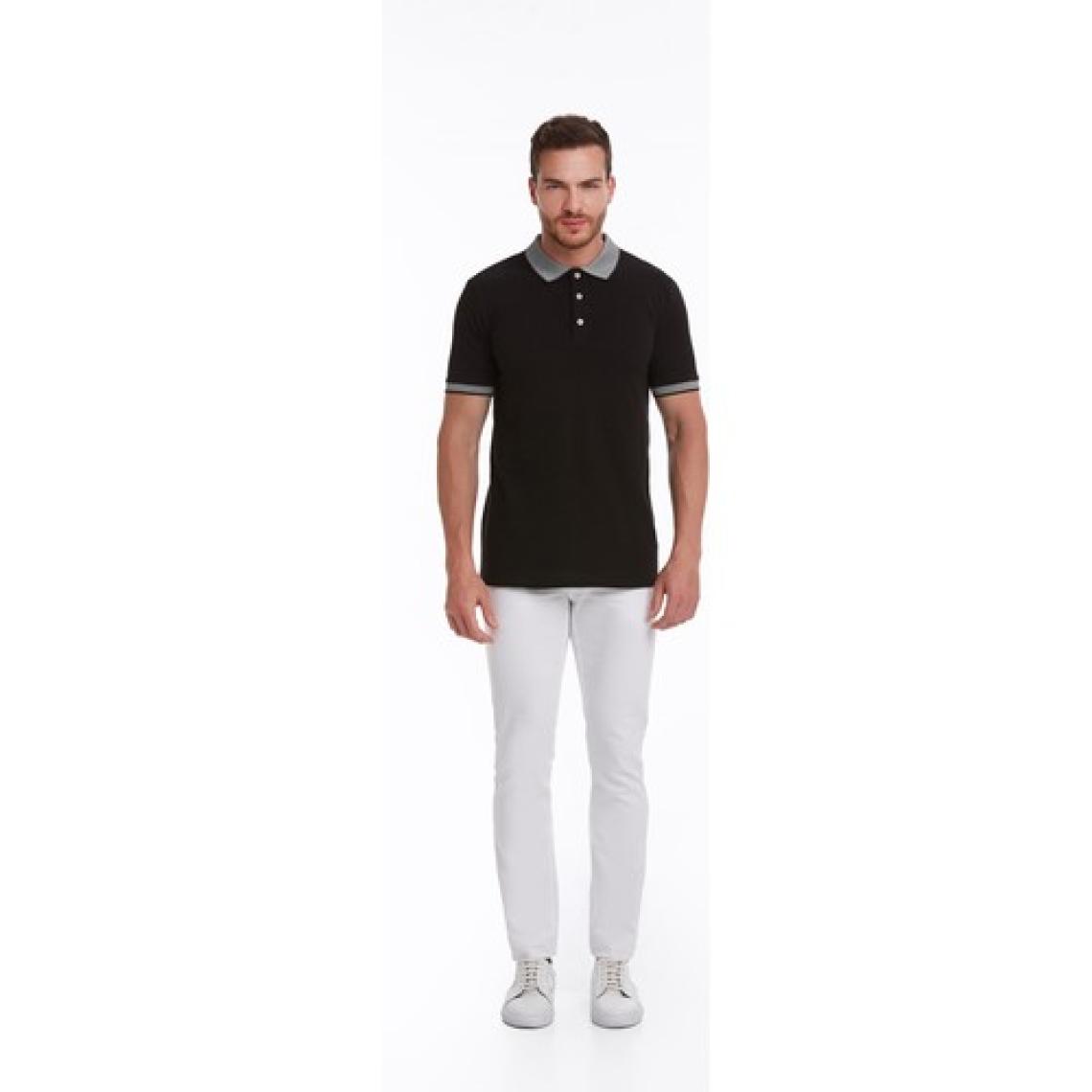 Hatemoğlu Erkek Siyah %100 Pamuk Regular Fit Polo Yaka Tişört
