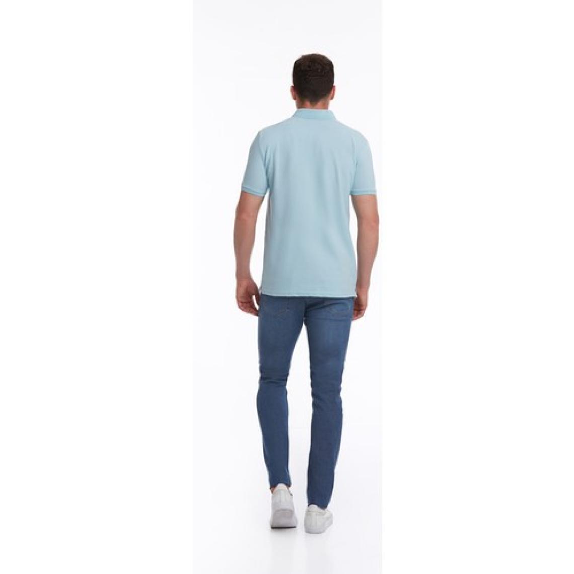 Hatemoğlu Erkek Mavi Regular Fit %100 Pamuk Polo Yaka Tişört