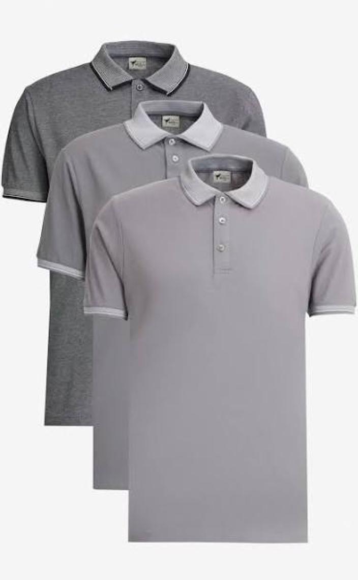 Altınyıldız Classics Slim Fit Dar Kesim 3 'lü Kıvrılmaz Polo Yaka Tişört