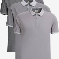 Altınyıldız Classics Slim Fit Dar Kesim 3 'lü Kıvrılmaz Polo Yaka Tişört