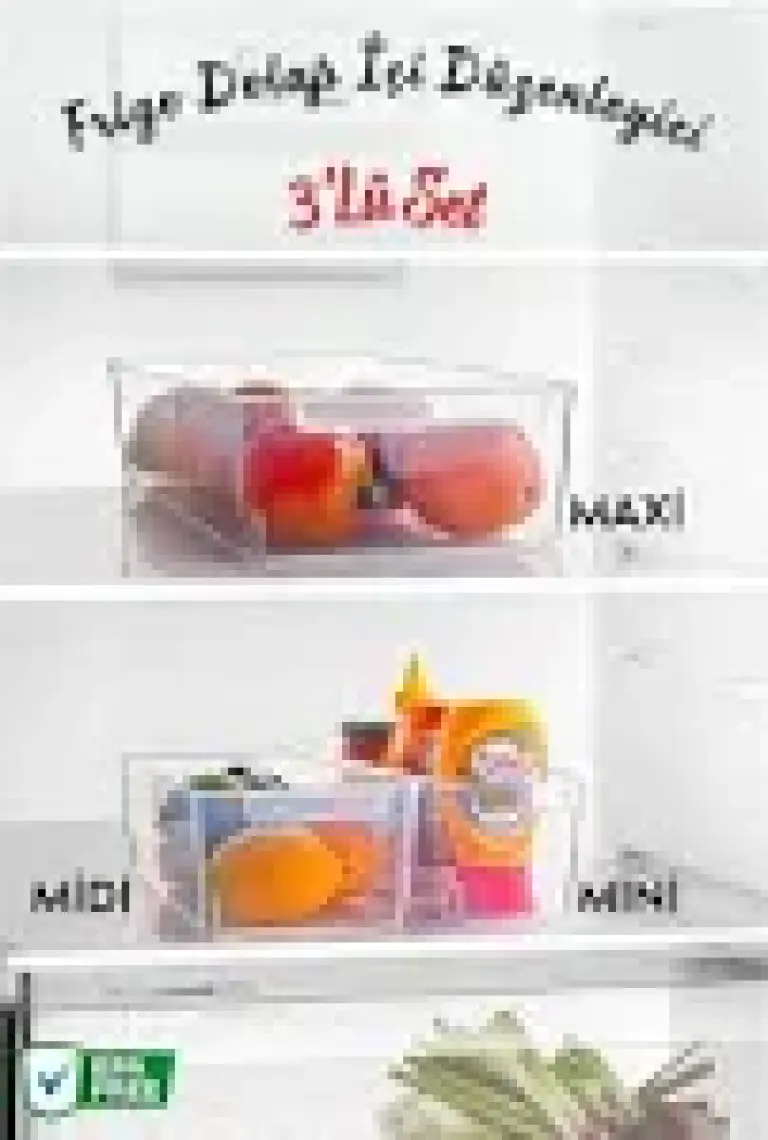 Nandy Home 3'lü Set Frigo Buzdolabı & Dolap Içi Düzenleyici Organizer Maxi/midi/mini