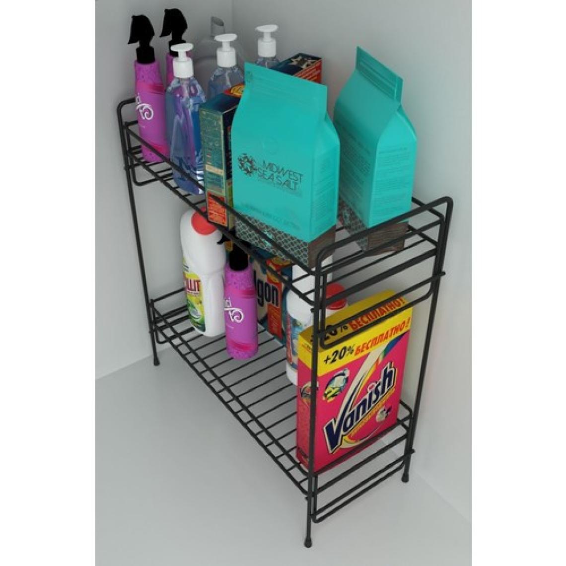 Zabata 2 Katlı Evye Tezgah Altı Raf Banyo Mutfak Dolabı Çok Amaçlı Düzenleyici Deterjanlık Organizer