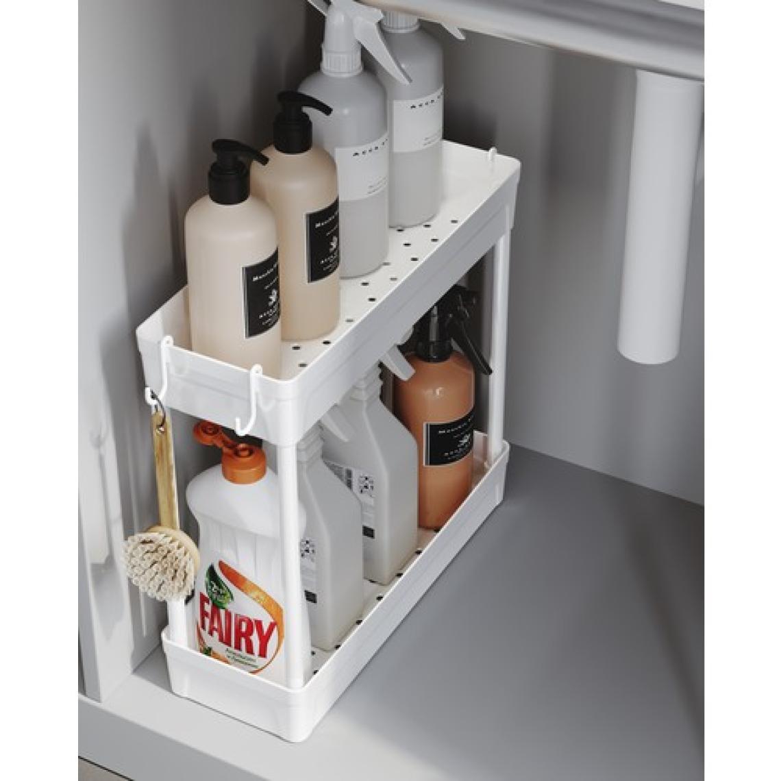 Ata Home Rafata Çok Amaçlı 2 Katlı Evye Altı Düzenleyici Askılı Banyo Düzenleyici Dolap Içi Organizer Raf Stand Tezgah Altı Organizeri ve Düzenleyicisi