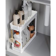 Ata Home Rafata Çok Amaçlı 2 Katlı Evye Altı Düzenleyici Askılı Banyo Düzenleyici Dolap Içi Organizer Raf Stand Tezgah Altı Organizeri ve Düzenleyicisi
