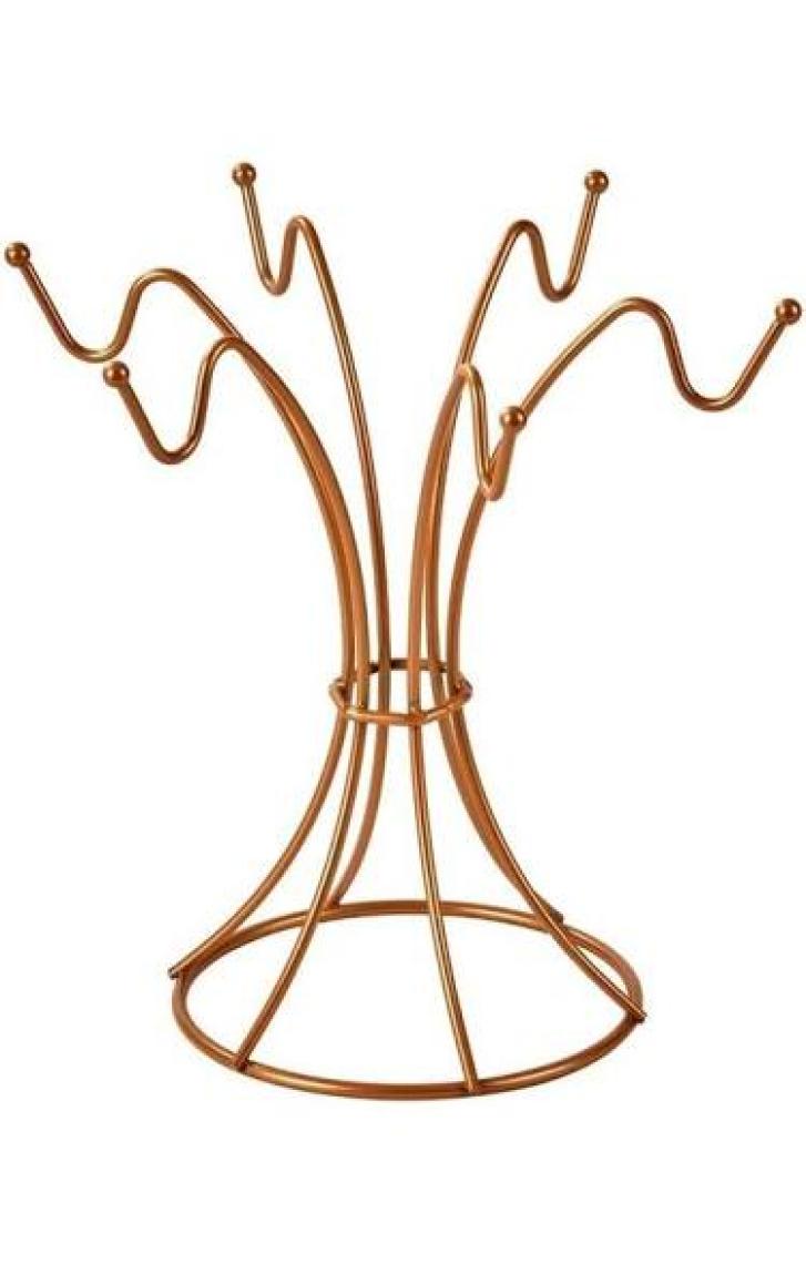 Edora Home Rose Dikey 6 Kancalı Bardak, Kupa, Fincan Askılığı - Metal Paslanmaz Mutfak Düzenleyici