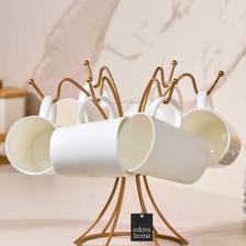 Edora Home Rose Dikey 6 Kancalı Bardak, Kupa, Fincan Askılığı - Metal Paslanmaz Mutfak Düzenleyici