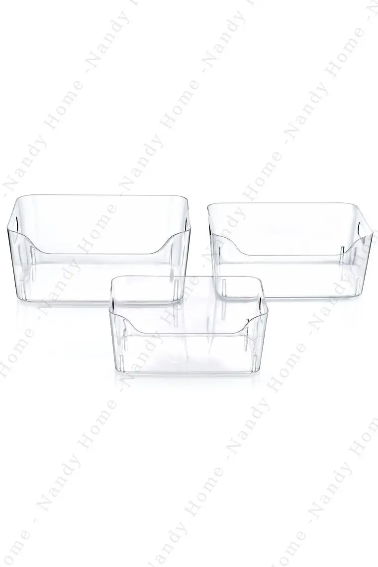 Nandy Home 5 lt Clear Buzdolabı & Dolap İçi Düzenleyici Organizer 3 Adet 27 x 19 x 11.5 cm