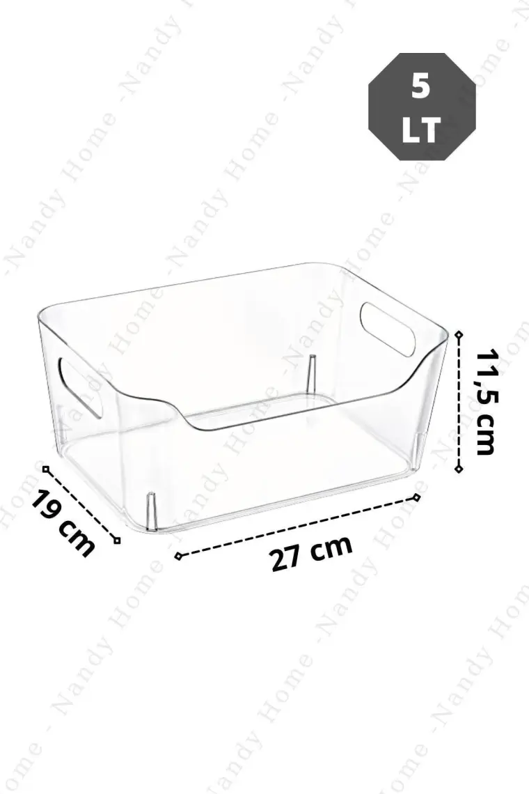 Nandy Home 5 lt Clear Buzdolabı & Dolap İçi Düzenleyici Organizer 3 Adet 27 x 19 x 11.5 cm