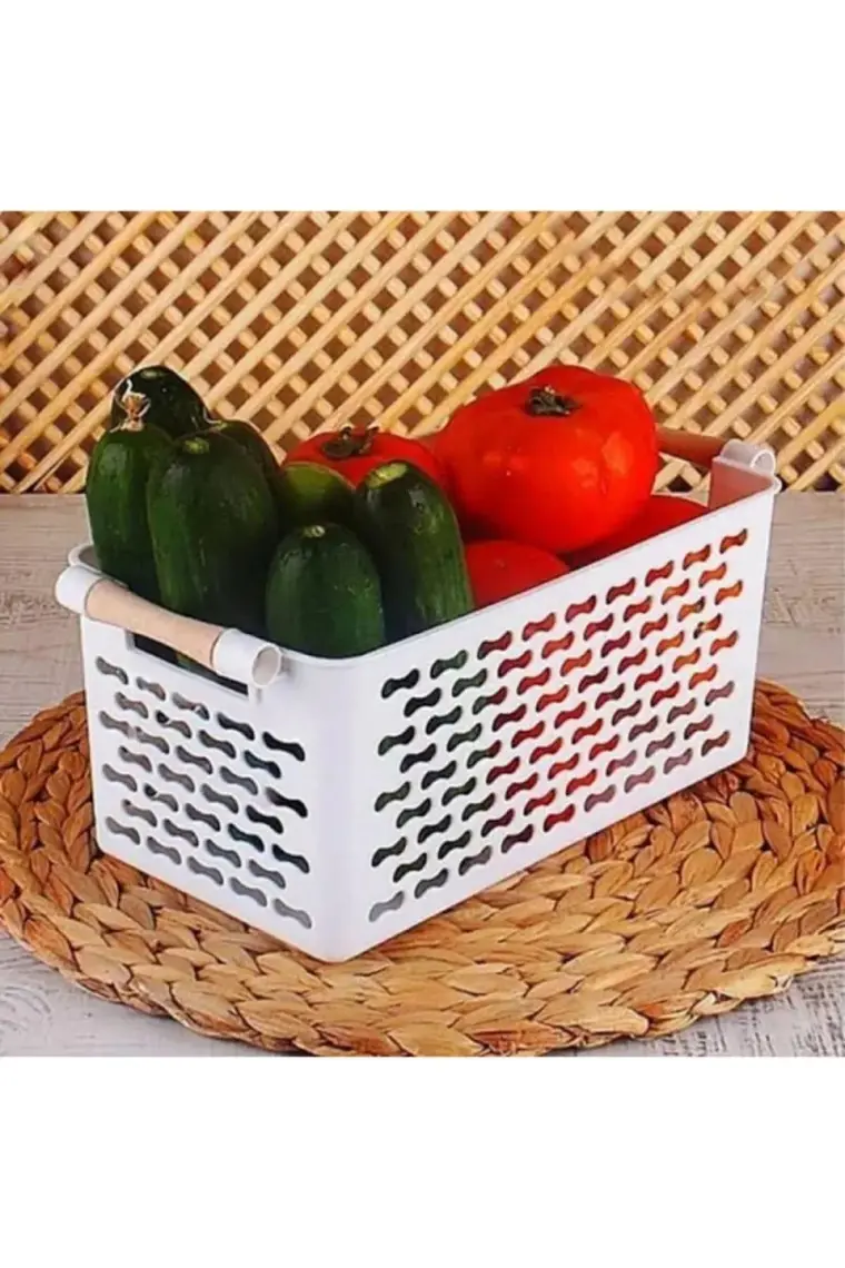 Krm Home 5 Adet Çok Amaçlı Plastik Tutacaklı Organizer Sepet - Dolap Içi & Çekmece Düzenleyici Sepet Beyaz