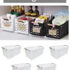 Krm Home 5 Adet Çok Amaçlı Plastik Tutacaklı Organizer Sepet - Dolap Içi & Çekmece Düzenleyici Sepet Beyaz