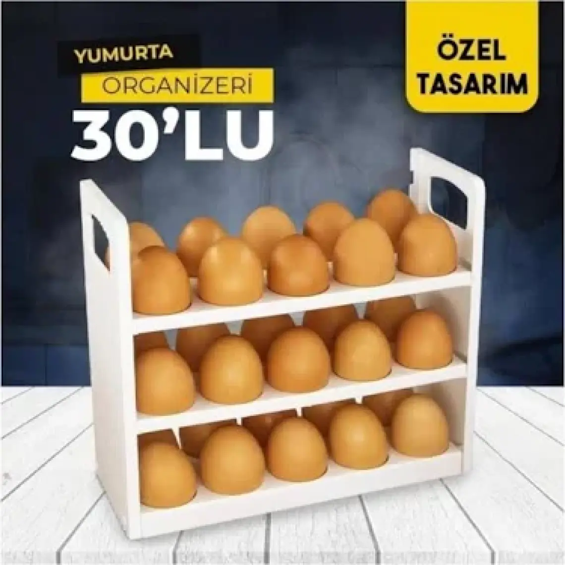 Mithra Life 3 Katlı 30 Bölmeli Buzdolabı Içi Yumurtalık Organizeri MIT1094