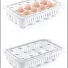 Sofra Mutfak Gereçleri Sağlığa Zararsız Plastik Kapaklı Yumurta Saklama Kabı - 28x17 cm, Açık Beyaz, Bulaşık Makinesinde Yıkanabilir