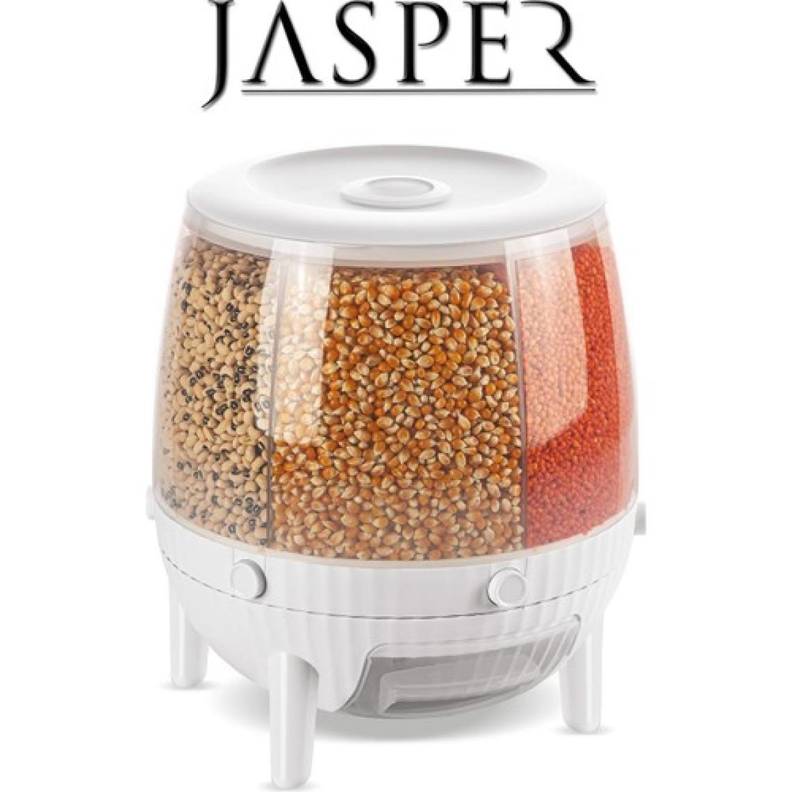 Jasper Global Kuru Gıda ve Bakliyat Organizeri 360° Dönebilen 6 Bölmeli Ayrıştırıcılı Saklama Kabı
