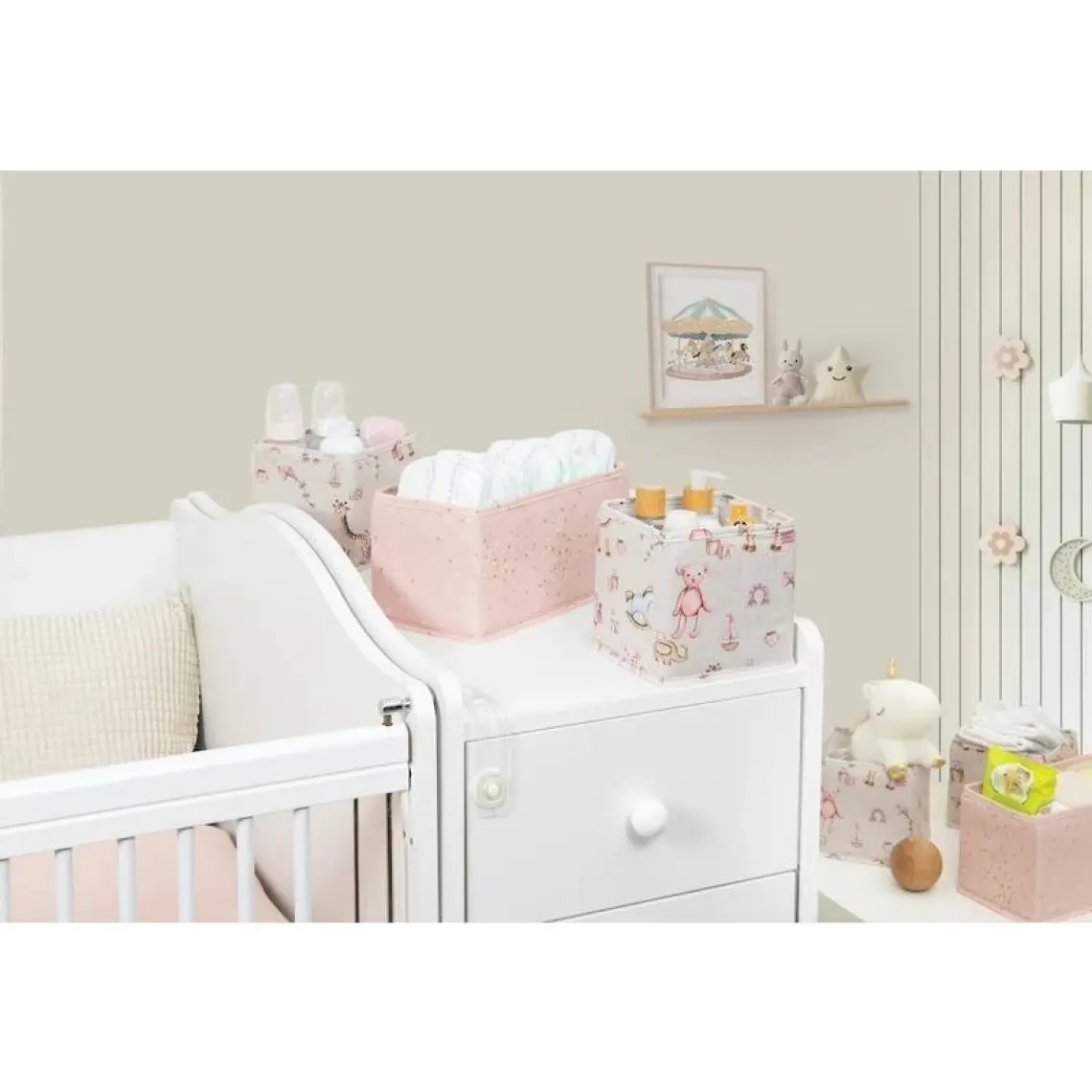 Baby 3'lü Kullanışlı Çekmece Düzenleyici Çok Amaçlı Organizer Kutu (Pembe) ( Lisinya )