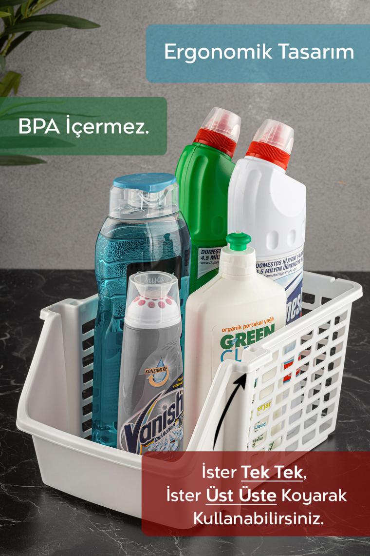 Meleni Home Üst Üste Eklenebilir Banyo Mutfak Düzenleyici Raf