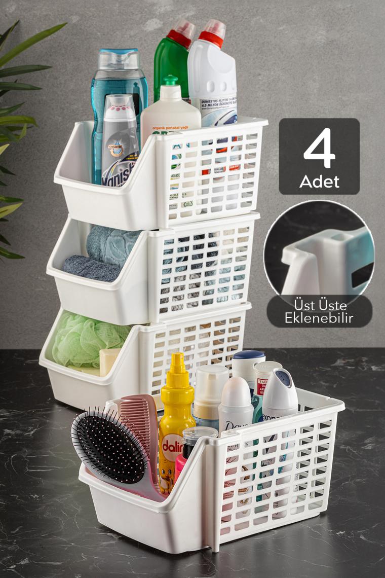 Meleni Home Üst Üste Eklenebilir Banyo Mutfak Düzenleyici Raf