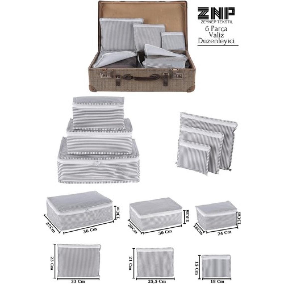 Znp Home Travel | Valiz Düzenleyici Set 6 Parça | Bavul Içi Organizer Gri