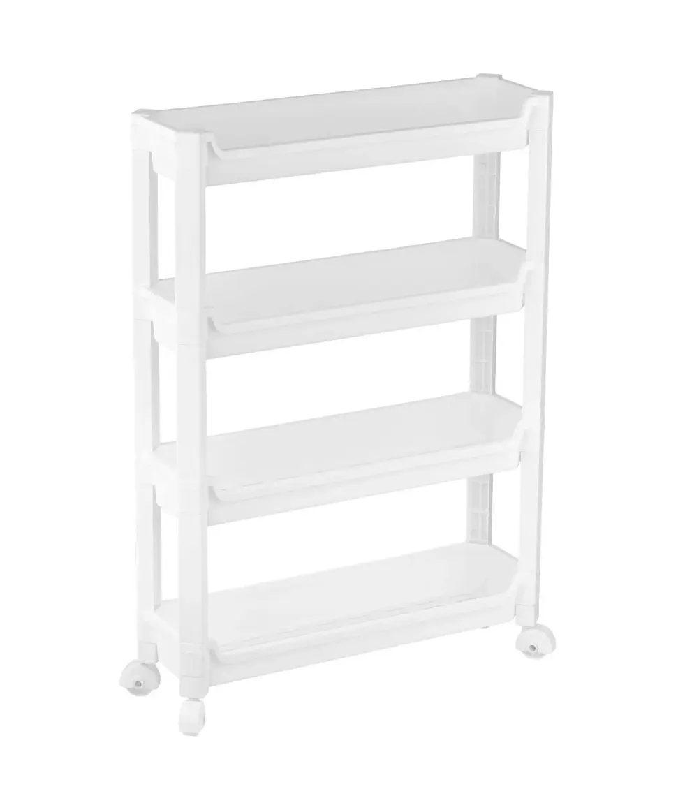 Organizers Org-66 Tekerlekli 4 Katlı 46,5X14,5X67 cm Hareketli Raf Beyaz