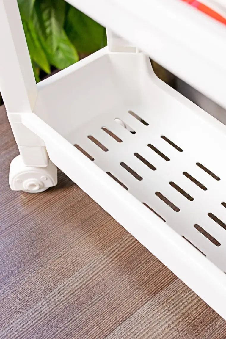 Organizers Org-66 Tekerlekli 4 Katlı 46,5X14,5X67 cm Hareketli Raf Beyaz