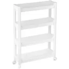 Organizers Org-66 Tekerlekli 4 Katlı 46,5X14,5X67 cm Hareketli Raf Beyaz