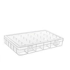 36 Bölmeli Ayarlanabilir Bölmeli Kolye Yüzük Takı Kutusu Organizer Düzenleyici Plastik Kutu (27.5x19.5x4.2cm)