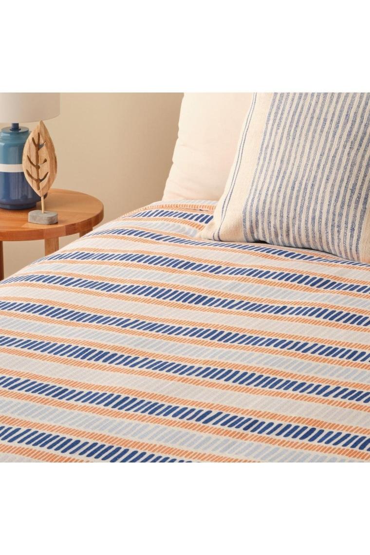 Bella Maison Marin Cooper Pamuklu Çift Kişilik Baskılı Pike Mavi (200x220 cm)