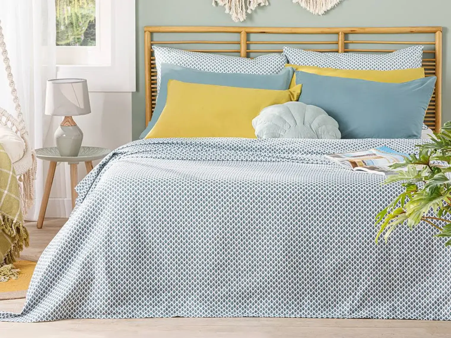 English Home Petit Florets Baskılı Çift Kişilik Pike 200 x 220 cm Petrol Yeşili