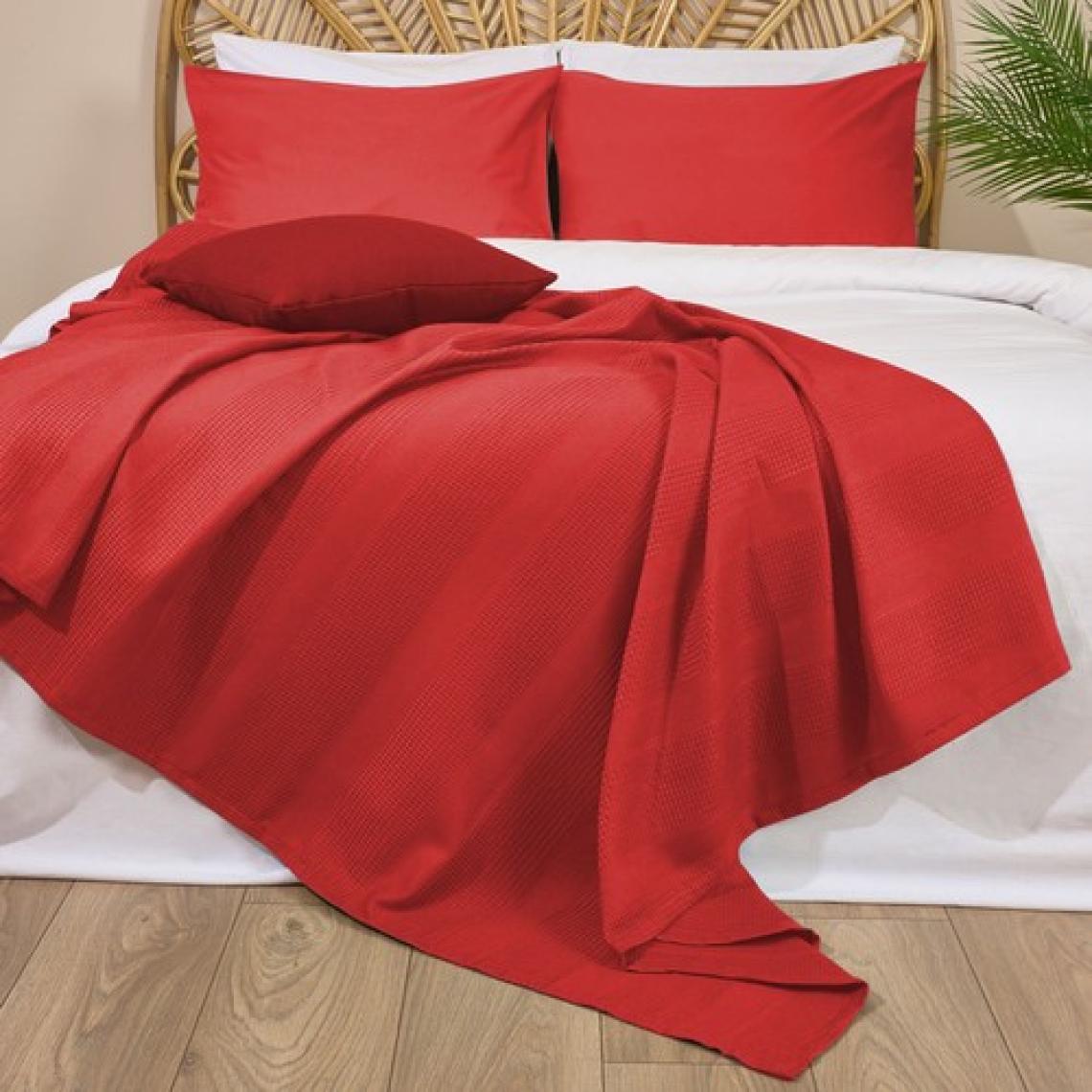 Evidea Soft Waffle Tek Kişilik Pike - Turuncu - 150X220 cm