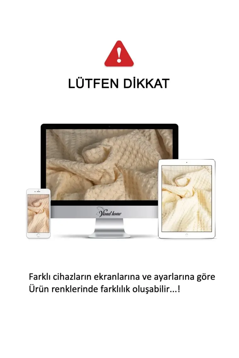Vionel Home Pamuklu Çift Kişilik Yatak Örtüsü Waffle Desen Ponponlu Gri Pike
