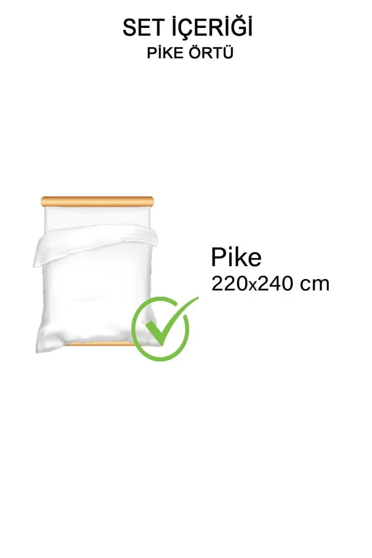 Vionel Home Pamuklu Çift Kişilik Yatak Örtüsü Waffle Desen Ponponlu Gri Pike