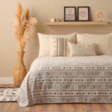 Bella Maison Anchal Pamuklu Tek Kişilik Baskılı Pike Antrasit (150X220 Cm)