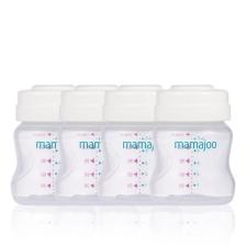 Mamajoo Anne Sütü ve Mama Saklama Seti 4x150 ml | Biberon ve Göğüs Pompası Uyumlu Kapaklı Saklama Kabı
