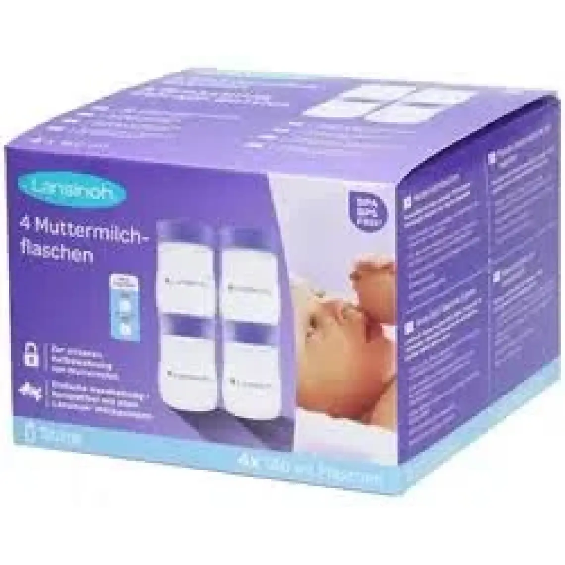 Lansinoh® Anne Sütü Saklama Şişeleri - 4 x 160ml