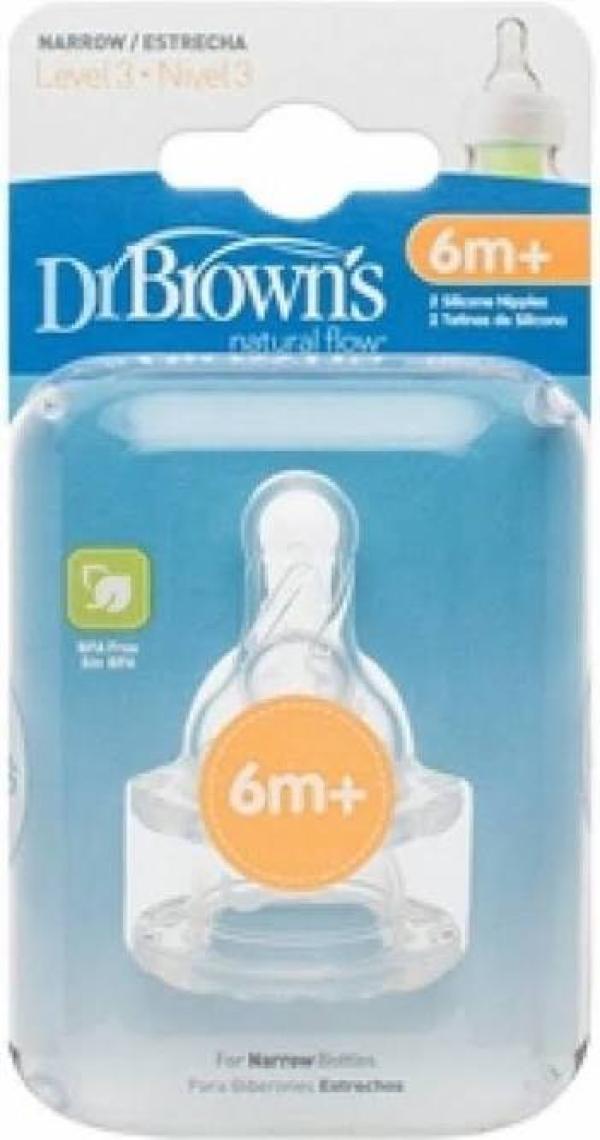 Dr Brown's Options Dar Ağız Silikon Biberon Emziği 2li 6+ Ay 3.Aşama